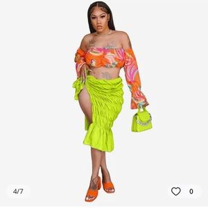 Bright Yellow skirt or swimsuit coverup